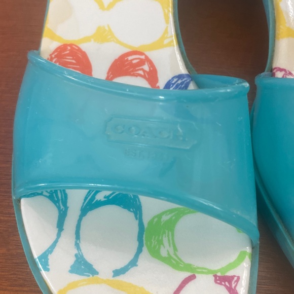 Coach scribble Teal and Multicolor Heels - Picture 10 of 14